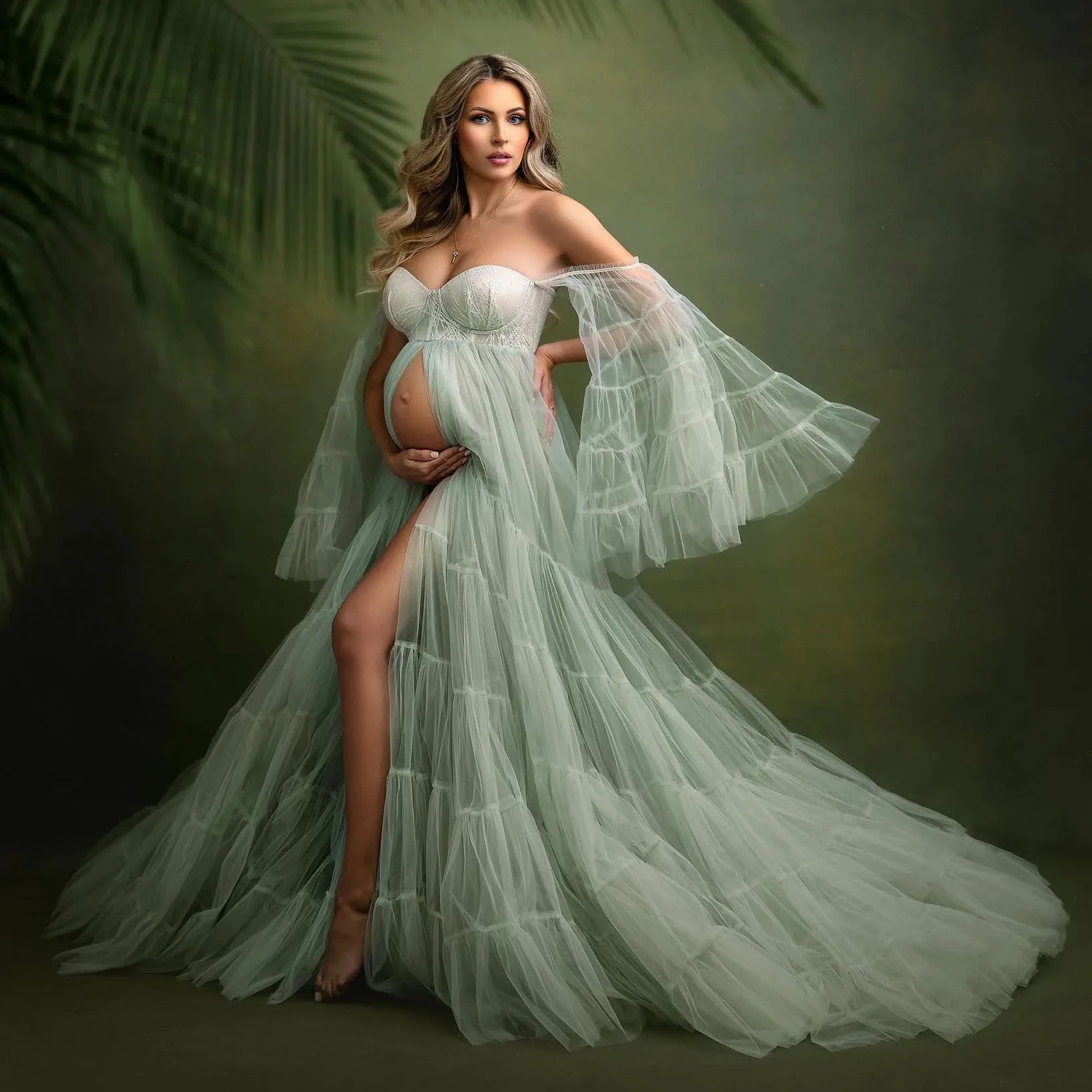 Elegant Maternity Kaftan Dress - Feeding Zips, Square V Neck, Gathered  Pattern | Mommies Maternity Wear